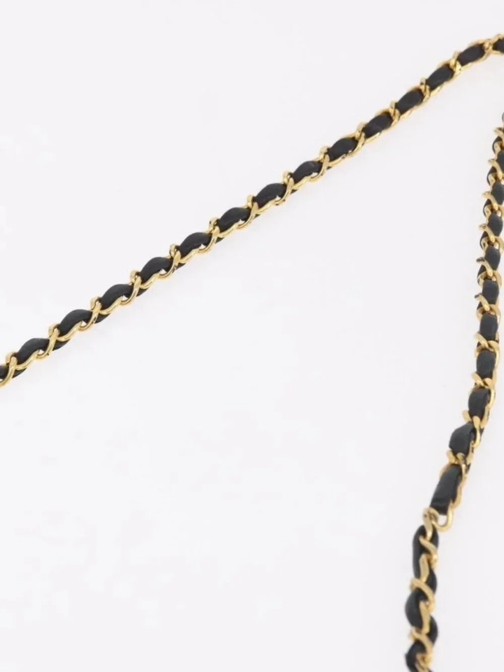 CHANEL Chain Shoulder Bag Lamb Skin Black Gold CC Auth 143810